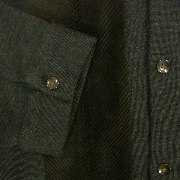TENDERLOIN テンダーロイン T-J.O SWEATER コーデュロイ 切替 ニット 長袖シャツ カーキ(オリーブグリーン)系 Ｌ【中古】