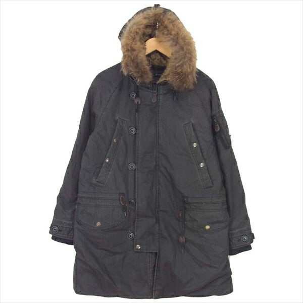 Johnbull ジョンブル 16475SHK N-3B ミリタリー ファー フード ジャケット ブラック系 Ｓ【中古】