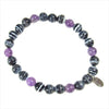 BILL WALL LEATHER ビルウォールレザー ビーズ 数珠 パープル ストーン チャーム ブレスレット 黒系  黒系【中古】