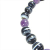 BILL WALL LEATHER ビルウォールレザー ビーズ 数珠 パープル ストーン チャーム ブレスレット 黒系  黒系【中古】