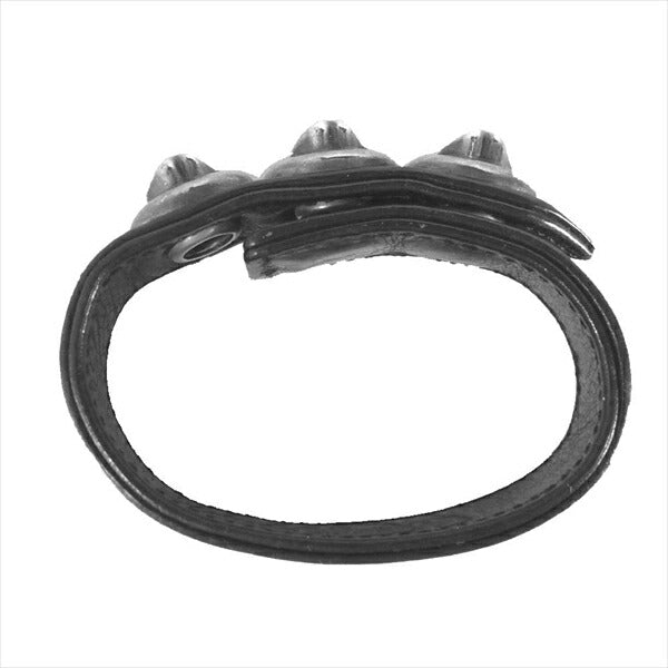 CHROME HEARTS クロムハーツ（原本無） 3ボタン 2スナップ 腕輪 リップ＆タン レザー ブレスレット ブラック系【中古】