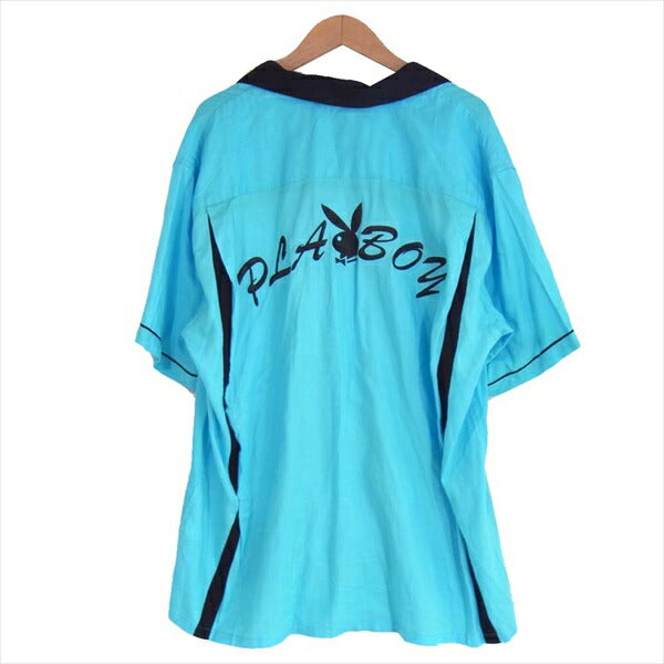 Supreme シュプリーム 17SS Playboy Bowling Shirt プレイボーイ ボーリングシャツ ブルー系 M【中古】
