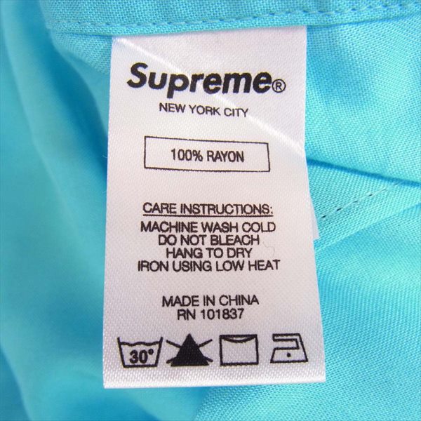 Supreme シュプリーム 17SS Playboy Bowling Shirt プレイボーイ ボーリングシャツ ブルー系 M【中古】