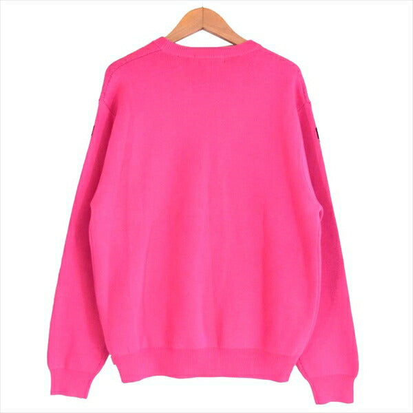 Supreme シュプリーム 17SS Bones Sweater ボーン セーター メンズ コットン ニット ピンク系 S【中古】