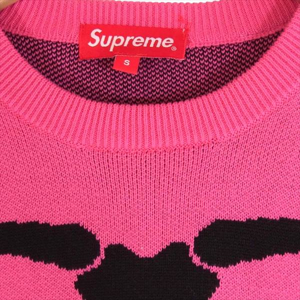 Supreme シュプリーム 17SS Bones Sweater ボーン セーター メンズ コットン ニット ピンク系 S【中古】