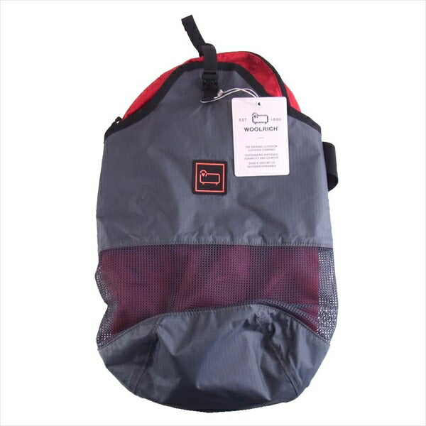 WOOLRICH ウールリッチ ナイロン デイパック リュック グレー×赤 F【新古品】【未使用】【中古】