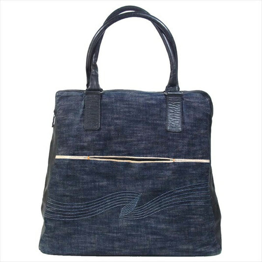 Nudie Jeans ヌーディージーンズ レザー×デニム トートバッグ インディゴブルー系【中古】