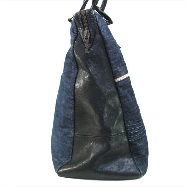 Nudie Jeans ヌーディージーンズ レザー×デニム トートバッグ インディゴブルー系【中古】