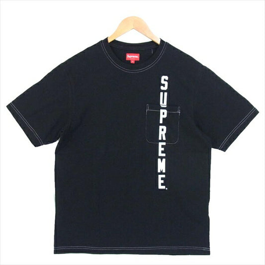 Supreme シュプリーム 国内納品書付 20SS Contrast Stitch Pocket Tee コントラスト ステッチ ポケット ブラック系 S【新古品】【未使用】【中古】