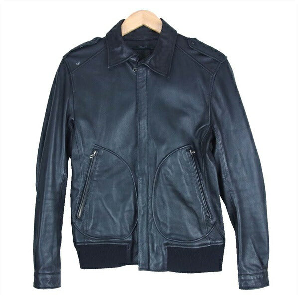 nano universe ナノユニバース BT81B004LL シープスキン レザー ジャケット ブラック系 46【中古】