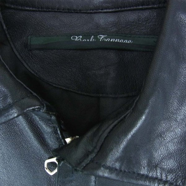 nano universe ナノユニバース BT81B004LL シープスキン レザー ジャケット ブラック系 46【中古】