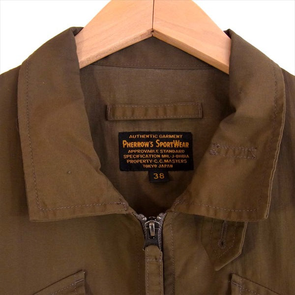 Pherrow's フェローズ 20S-CWU-7P-S ミリタリー ナイロン ジャケット カーキ(オリーブグリーン)系 38【中古】