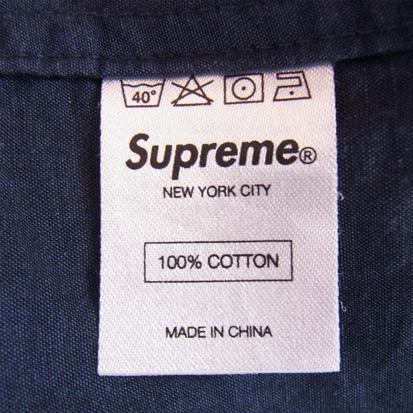 Supreme シュプリーム 13SS melange shirt メンズ コットン 半袖シャツ ネイビー系 S【中古】
