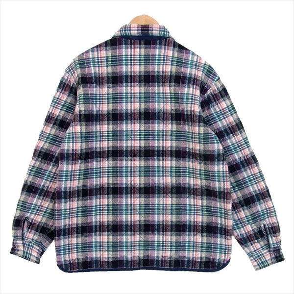 Supreme シュプリーム 納品書付 19AW Quilted plaid zip up shirt キルテッド プレイド ジップアップシャツ ブラック系 S【美品】【中古】