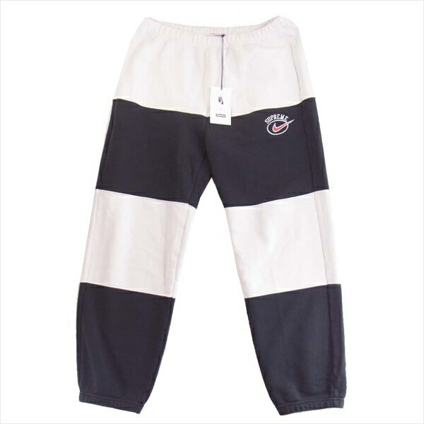 Supreme シュプリーム ×ナイキ NIKE 19SS STRIPE SWEATPANT ストライプ スウェット 黒×白 S【美品】【中古】