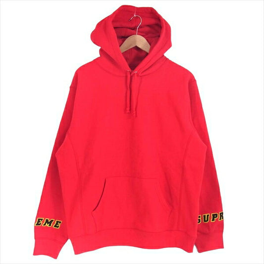 Supreme シュプリーム 19SS Wrist Logo Hooded Sweatshirt 袖ロゴ フーディ パーカー レッド系 L【極上美品】【中古】