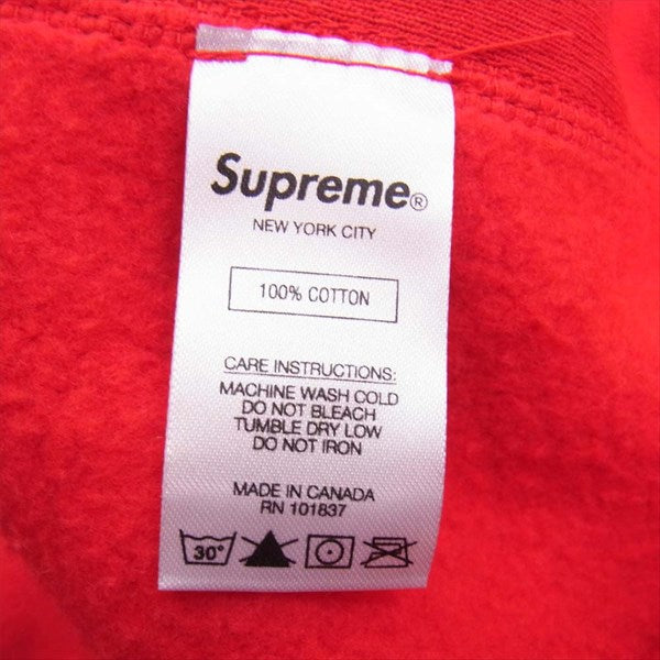 Supreme シュプリーム 19SS Wrist Logo Hooded Sweatshirt 袖ロゴ フーディ パーカー レッド系 L【極上美品】【中古】