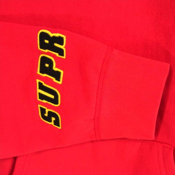 Supreme シュプリーム 19SS Wrist Logo Hooded Sweatshirt 袖ロゴ フーディ パーカー レッド系 L【極上美品】【中古】