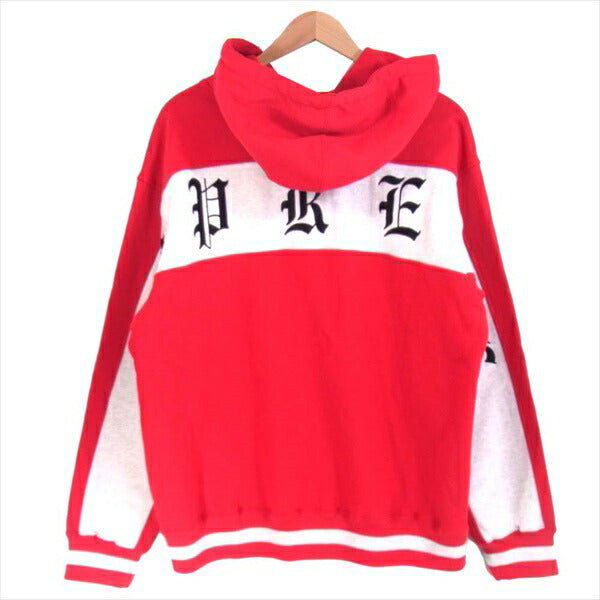 Supreme シュプリーム 19SS Old English Stripe Zip Up Sweatshirt  オールドイングリッシュ ジップ レッド系 L【美品】【中古】