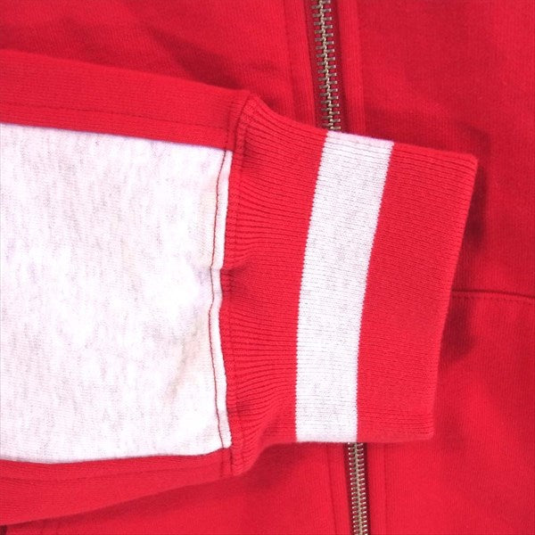 Supreme シュプリーム 19SS Old English Stripe Zip Up Sweatshirt  オールドイングリッシュ ジップ レッド系 L【美品】【中古】