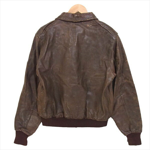 AERO LEATHER エアロレザー 観賞用 40s A-2 米軍 実物 当時物 ヴィンテージ オリジナル レザー ジャケット ブラウン系 42【中古】