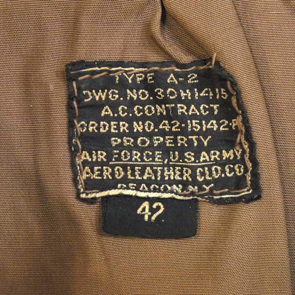 AERO LEATHER エアロレザー 観賞用 40s A-2 米軍 実物 当時物 ヴィンテージ オリジナル レザー ジャケット ブラウン系 42【中古】