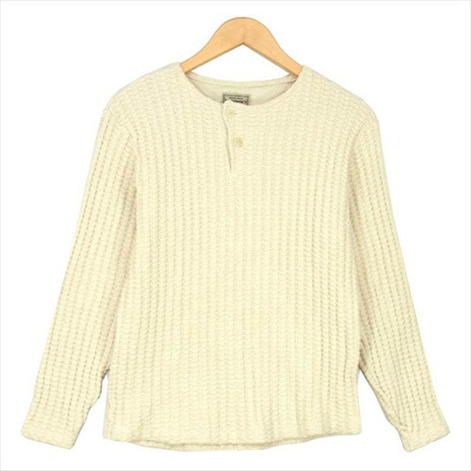 Pherrow's フェローズ メガワッフル ヘンリーネック Tシャツ コットン カットソー ベージュ系 36【中古】