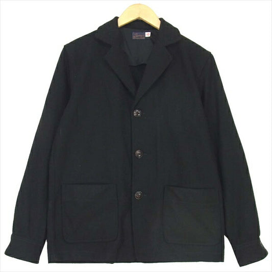 Pherrow's フェローズ PTS-CH シャツジャケット 日本製 テーラーカラー 無地 長袖シャツ ブラック系 38【中古】
