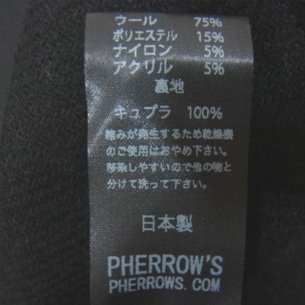 Pherrow's フェローズ PTS-CH シャツジャケット 日本製 テーラーカラー 無地 長袖シャツ ブラック系 38【中古】