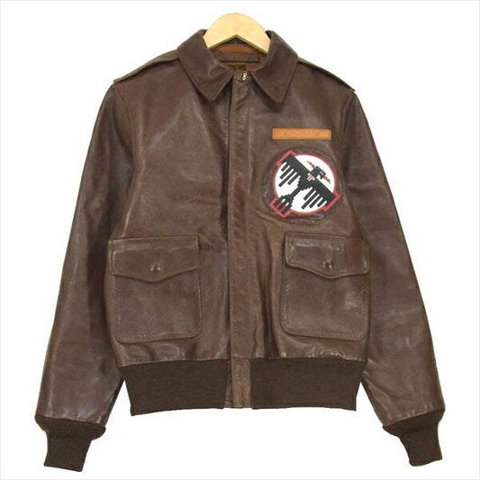 Pherrow's フェローズ 限定 A-2 THUNDER BIRD サンダーバード ホースハイド フライト ジャケット ブラウン系 ブラウン系 38【中古】