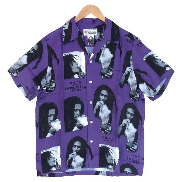 WACKO MARIA ワコマリア × BOB MARLEY ボブマリー 未使用 20SS HAWAIIAN ハワイアン シャツ パープル系 S【極上美品】【中古】