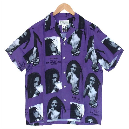 WACKO MARIA ワコマリア × BOB MARLEY ボブマリー 未使用 20SS HAWAIIAN ハワイアン シャツ パープル系 S【極上美品】【中古】
