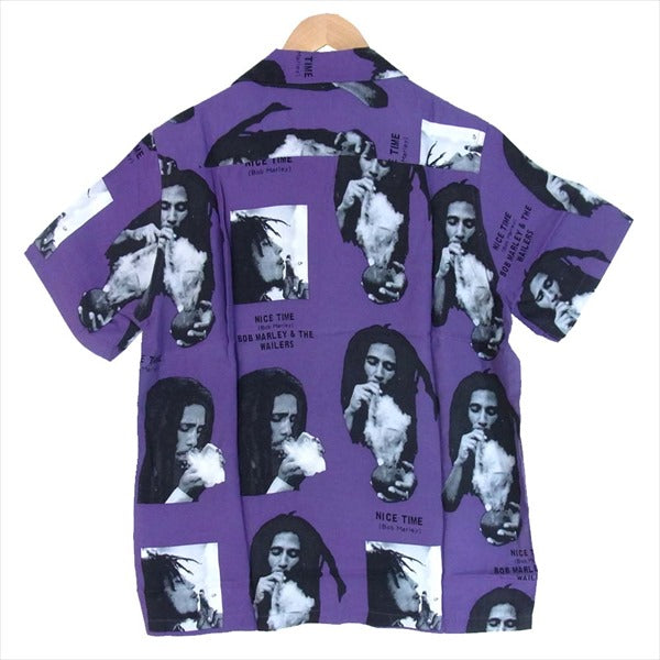 WACKO MARIA ワコマリア × BOB MARLEY ボブマリー 未使用 20SS HAWAIIAN ハワイアン シャツ パープル系 S【極上美品】【中古】