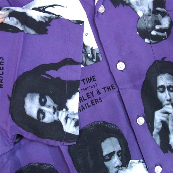 WACKO MARIA ワコマリア × BOB MARLEY ボブマリー 未使用 20SS HAWAIIAN ハワイアン シャツ パープル系 S【極上美品】【中古】