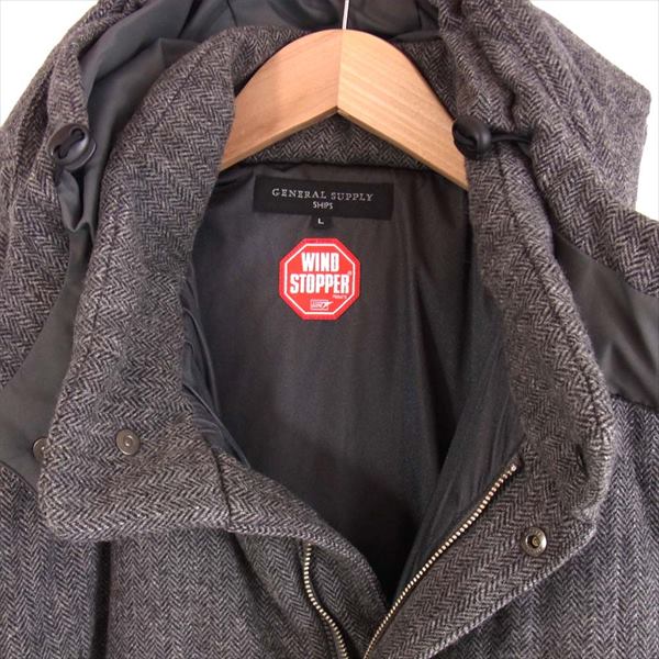 SHIPS シップス GORE WINDSTOPPER ゴア ウィンド ストッパー ダウン ジャケット グレー系 グレー系 L【中古】
