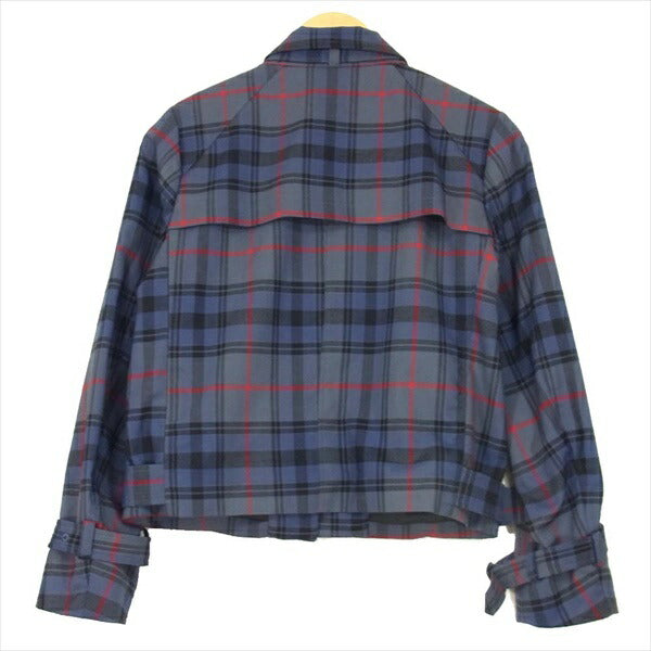 HYSTERIC GLAMOUR ヒステリックグラマー 01181AB01 スタンドカラー チェック ライダース ジャケット レディース ブルゾン ネイビー系 ネイビー系 M【美品】【中古】