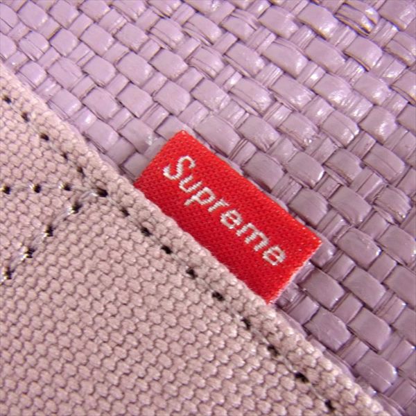 Supreme シュプリーム 20SS Raffia Tote ラフィア ビッグ ロゴ 大判 トートバッグ ピンク系【新古品】【未使用】【中古】