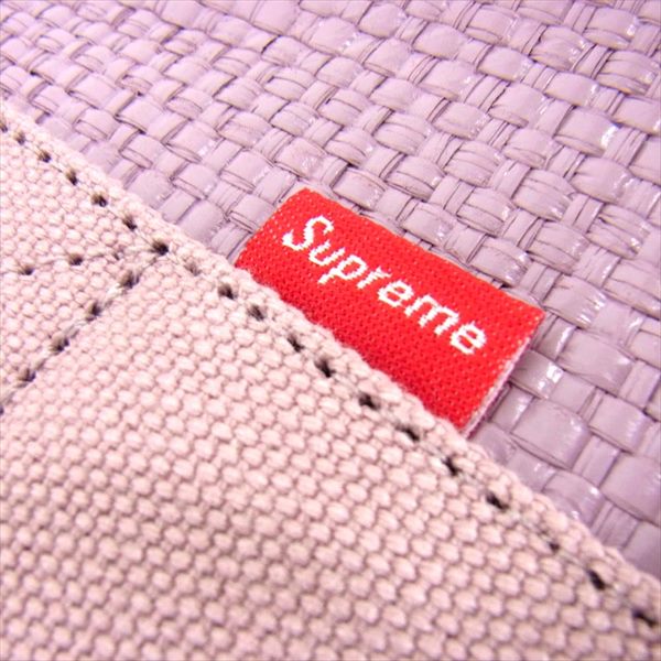 Supreme シュプリーム 20SS Raffia Tote ラフィア ビッグ ロゴ 大判 トートバッグ ピンク系【新古品】【未使用】【中古】