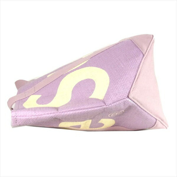 Supreme シュプリーム 20SS Raffia Tote ラフィア ビッグ ロゴ 大判 トートバッグ ピンク系【新古品】【未使用】【中古】