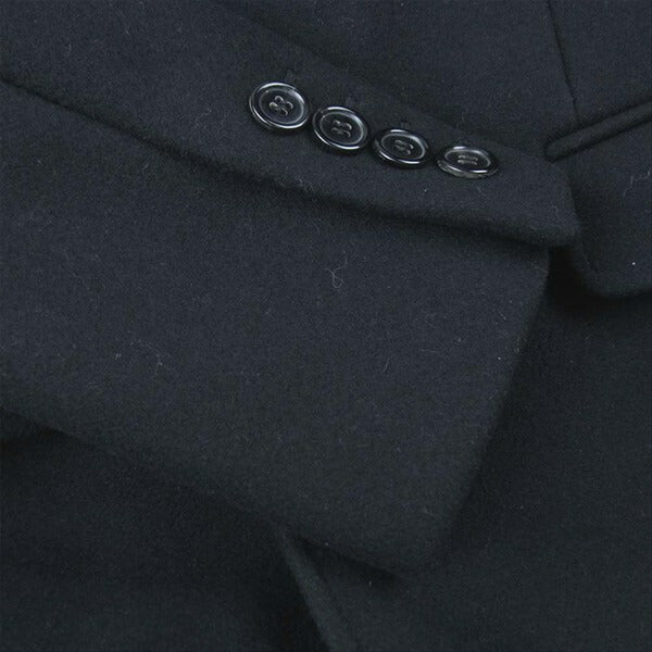 SAINT LAURENT サンローラン 国内正規品 393655 Y112W 16AW ラペル裏レザー切替 チェスター コート ブラック系 44【極上美品】【中古】