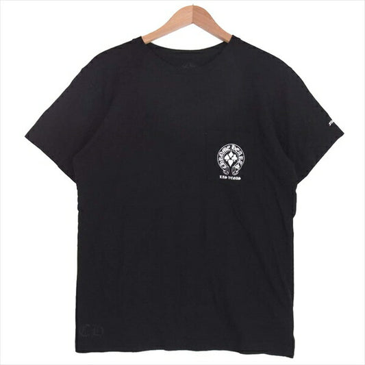 CHROME HEARTS クロムハーツ（原本無） ウェルカム ラスベガス プリント ポケット メンズ Tシャツ 黒系 L【中古】