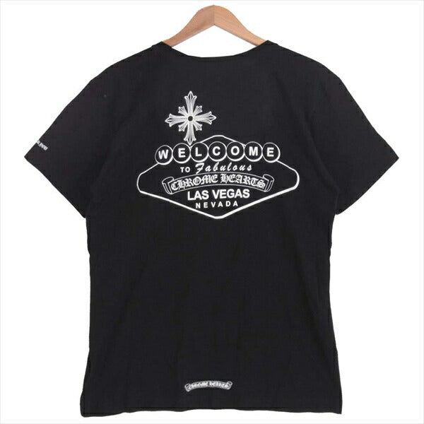 CHROME HEARTS クロムハーツ（原本無） ウェルカム ラスベガス プリント ポケット メンズ Tシャツ 黒系 L【中古】