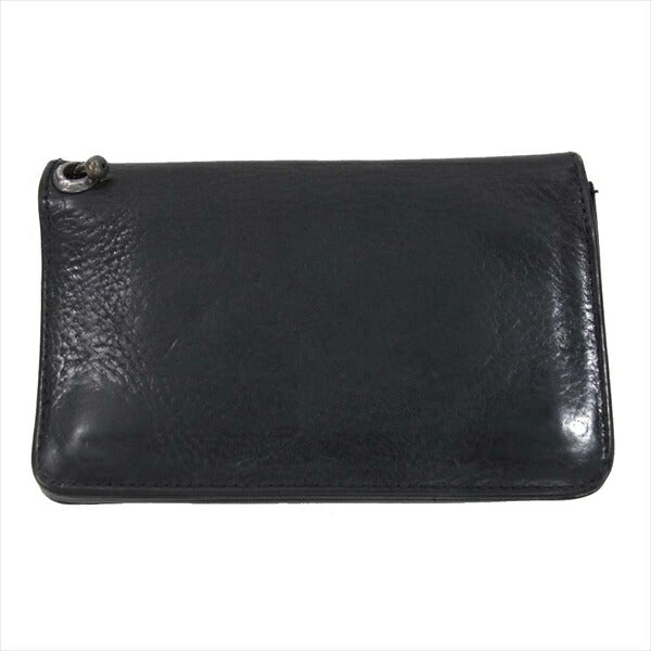 CHROME HEARTS クロムハーツ（原本無） 2ZIP 2ジップ クロスボールボタン レザー ウォレット 財布 ブラック系【中古】