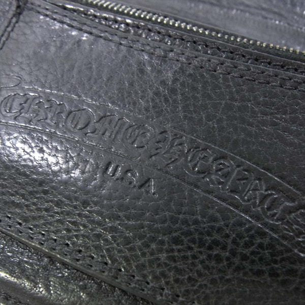 CHROME HEARTS クロムハーツ（原本無） 2ZIP 2ジップ クロスボールボタン レザー ウォレット 財布 ブラック系【中古】