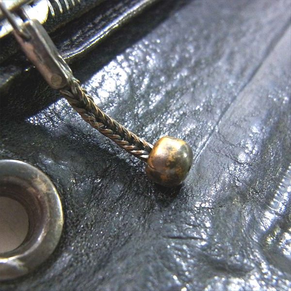 CHROME HEARTS クロムハーツ（原本無） 2ZIP 2ジップ クロスボールボタン レザー ウォレット 財布 ブラック系【中古】