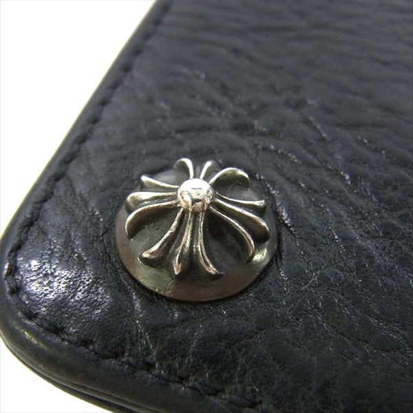 CHROME HEARTS クロムハーツ（原本無） 2ZIP 2ジップ クロスボールボタン レザー ウォレット 財布 ブラック系【中古】