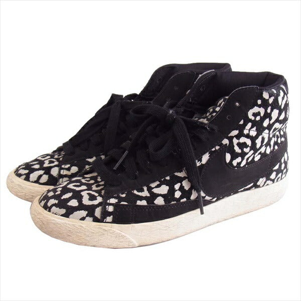 NIKE ナイキ 536698-014 WMNS BLAZER MID PRINT ブレザー ミッド 黒×白 23.5cm【中古】