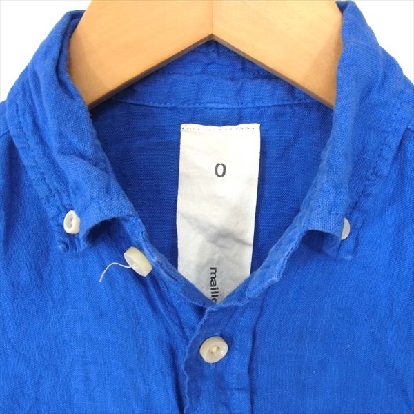 maillot マイヨ MAS-061 リネン 日本製 無地 ショートスリーブ 半袖シャツ ブルー系【中古】