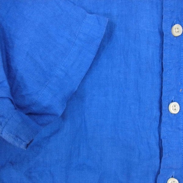 maillot マイヨ MAS-061 リネン 日本製 無地 ショートスリーブ 半袖シャツ ブルー系【中古】