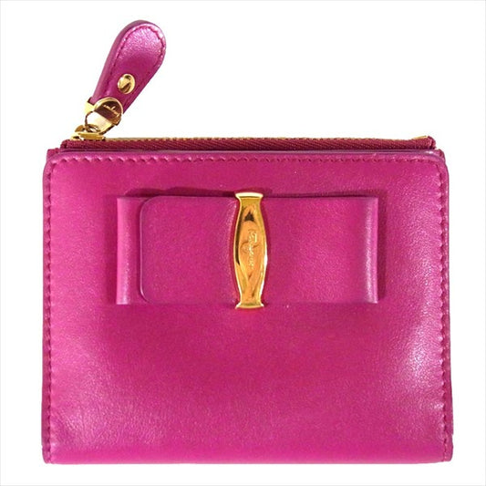 Salvatore Ferragamo サルヴァトーレフェラガモ ガンチーニ 財布 レディース コインケース パープル系【中古】